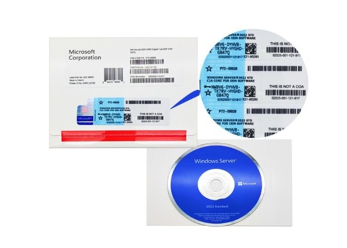 16 bit genuino dell'OEM di norma del server 2022 di Microsoft Windows di DVD del centro 64