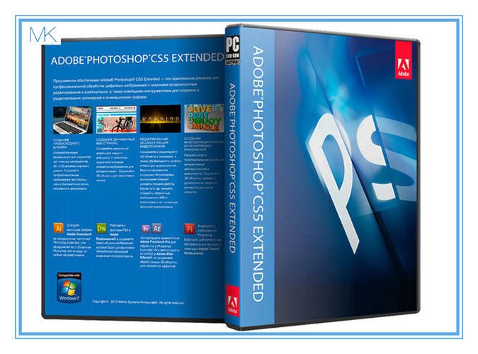 La versione completa del software di progettazione di arte grafica di Adobe Photoshop CS5 estesa al minuto imballa l'attivazione