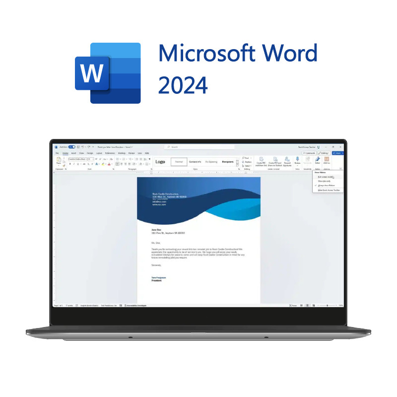 Piattaforma Windows/Mac Microsoft Office 2024 Home and Business con prestazioni migliorate