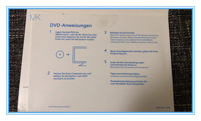 FQC-08981 Windows 10 Pro DVD Box 32 64 bit con requisiti di sistema processore a 1 GHz
