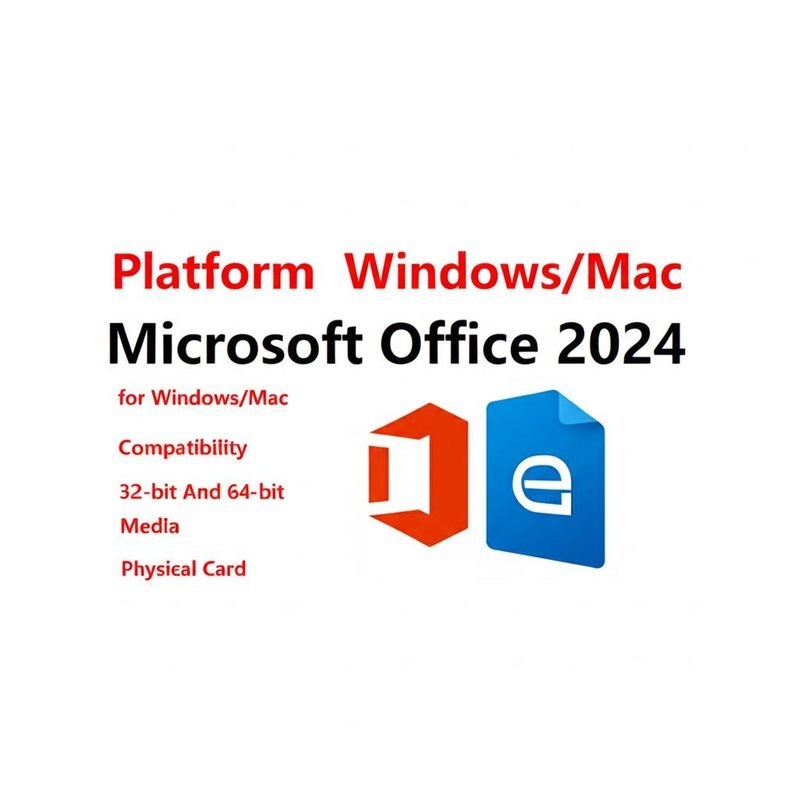 Piattaforma Windows/Mac Microsoft Office 2024 per Windows/Mac Compatibilità a 32 bit e 64 bit Media Card fisica