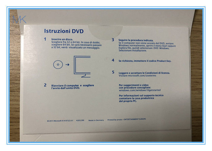 Pro 64 bit al minuto DSP OEI 1pk della scatola di Windows 10 di lingua italiana per il PC/computer portatile